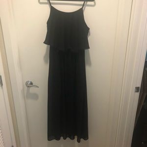 Long black chiffon- like dress